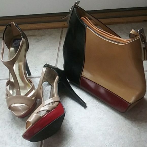 Color Block 5" Peep Toe Heels - Picture 2 of 7